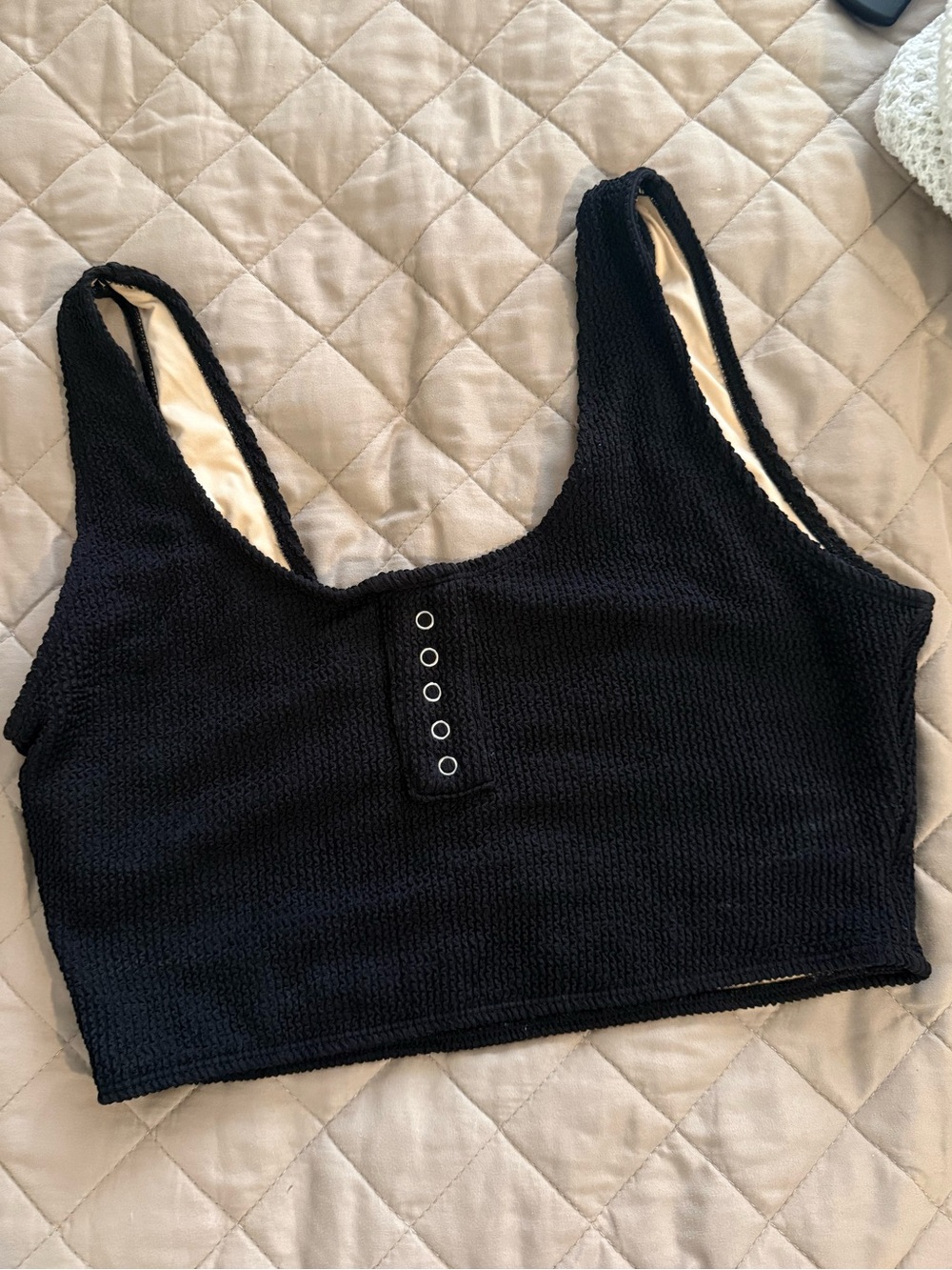 Black ribbed Livy & Kate surf crop